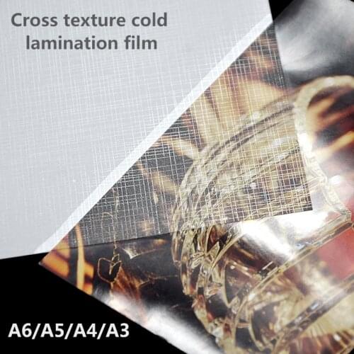 A6/A5/A4/A3 Size Cross Texture Photo Texture Cold Laminating Film For DIY