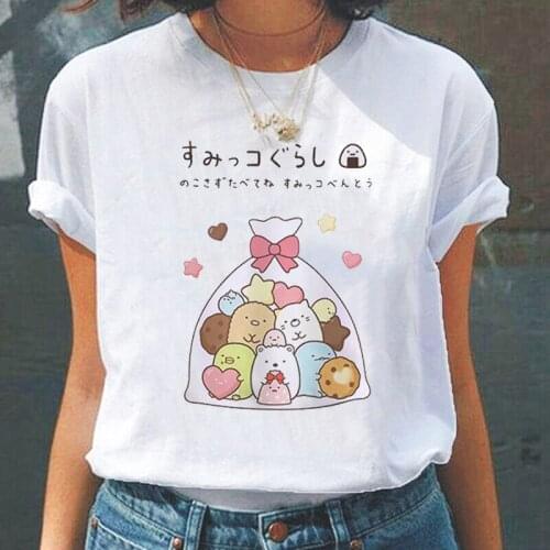 Hot Kawaii Cartoon Cute Sumikko Gurashi Women Clothes Unisex T-shirt New Fashion Casual Tops Female Tee Summer Girls T-shirts