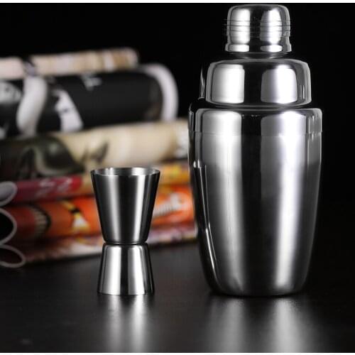 Professional 350ml Stainless Steel Cocktail Shaker Mixer Barware Kit with 2-way Jigger 15ml/30ml Bartender Set Home Bar Tool