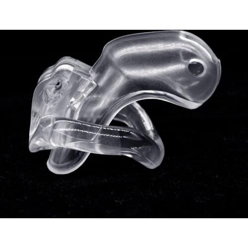 Clear Nano of HT V3 Male Chastity Device with 4 Penis Rings, Restraint BDSM Cock Cage CBT Lockdown Cuckold Slave Device