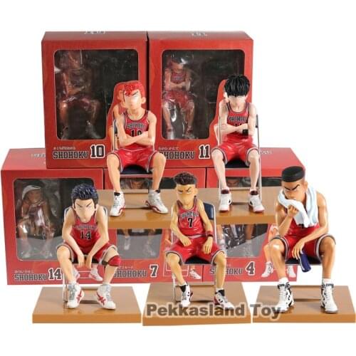 PVC Shohoku Full Set Chair SLAM DUNK Action Figure Hanamichi Sakuragi Akagi Rukawa Mitsui Anime SlamDunk Model Toy Collectibles