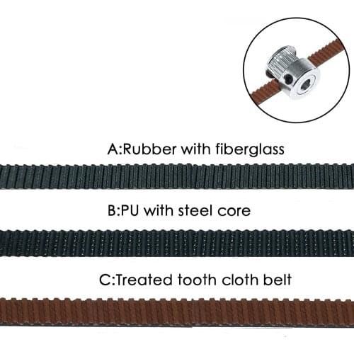 2M GT2 PU with Steel Core Rubber fiberglass timing belt GT2 Belt Black Color 2GT open timing Belt 6mm Width 5M for 3d printer