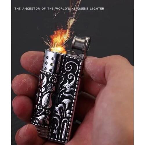 Retro Armor IMCO Kerosene Lighter Windproof Grinding Wheel Flint Oil Lighter Gasoline Cigarette Lighter Collection Mens Gift