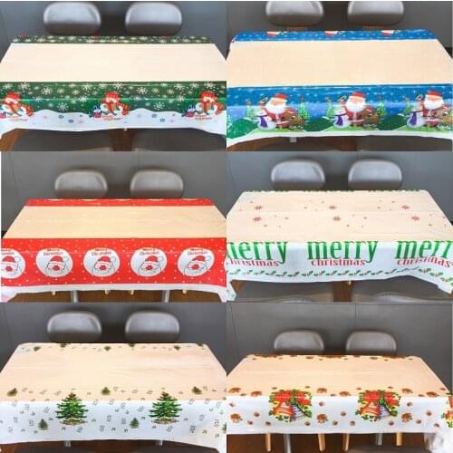 2020 New Year Christmas Tablecloth Kitchen Table Decorations Rectangular Table Covers Christmas Decorations for Home Navidad