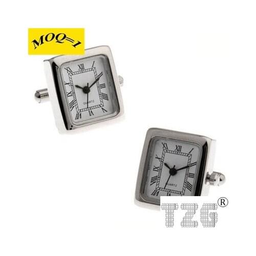 TZG09854 Real Watch Clock With Battery Cufflink Cuff Link 1 Pair Free Shipping Promotion