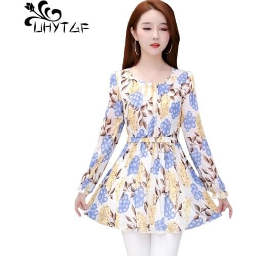 Женские рубашки с принтом UHYTGF China At AliExpress