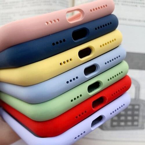 Ultra-thin Cute Liquid Silicone Phone Case For iPhone 12 11 Pro SE XS max XR XS X 8 7 6s 6 Plus Luxury Colorful Soft Cover Coque