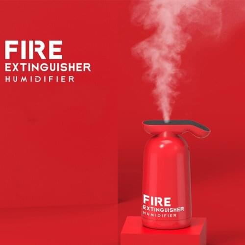 Creative Fire Extinguisher Air Humidifier USB Mist Maker Fogger 180ML Ultrasonic Cool Water Aroma Diffuser for Home Car Purifier