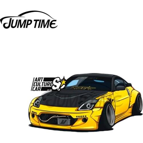 Jump Time 13 x 5.8cm For Yellow 350Z Racing JDM Car Sticker Waterproof Decal Vinyl Material Decals Scratch-proof For JDM SUV RV