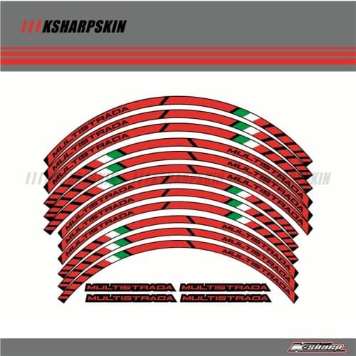 12 X Thick Edge Outer Rim Sticker Stripe Wheel Decals FIT all for DUCATI MULTISTRADA 950