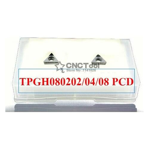 Ree shipping 2PCS TPGH080202 / TPGH080204 / TPGH080208 PCD Diamond inserts boring bar cnc machine Factory Outlet