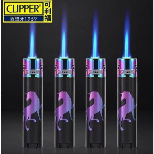 2021 NEW Clipper Spanish Metal Flameless Butane Gas Jet Torch Lighter Portable Flint Air Lighter Grinding Wheel