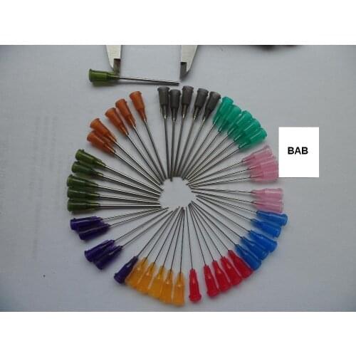 990 PCS tubing length with ISO standard Precision 11/2-inch luer lock End S.S. dispensing Tips 14G~25G with PP safety-lock hub