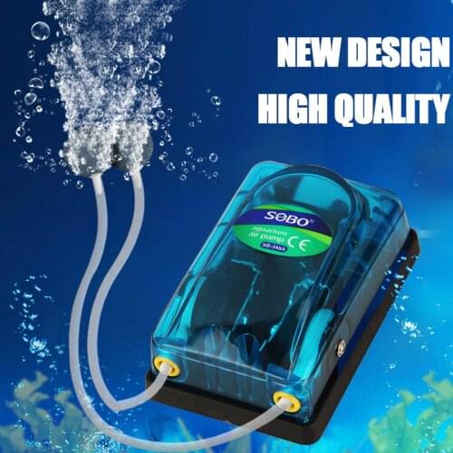 SOBO Aquarium Air Pump Air Compressor For Aquarium Silent Quiet Air Control Aquarium Fish Accessories Double/Single Outlet