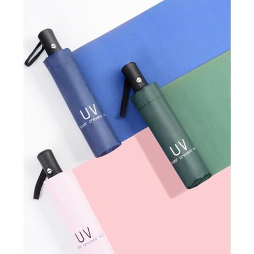 Automatic Umbrellas For Women Windproof Sunshade Womens Sun Protection Folding Portable Umbrella Parasol Cover Sliding Stick