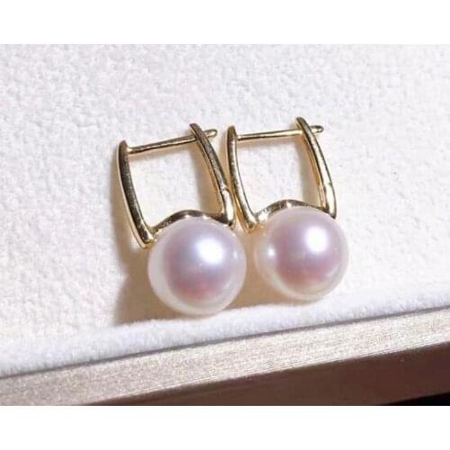 Noble jewelry pair Natural freshwater Japanese AKoya white pearl earring 925 Sterling Silver accessory