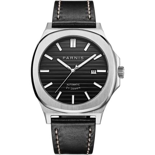 New Parnis 42mm Mechanical Watches Automatic Watch Men Wristwatch Clock Top Brand Luxury Sapphire Crystal Relogio Masculino 2021