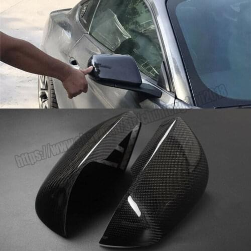 For Ford Mustang 2015-2019 Real Carbon Fiber Rear View Side Mirror Covers Cap