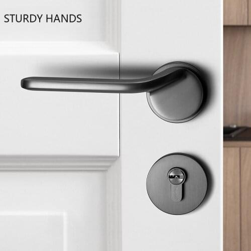 Zinc Alloy Retro Door Handle Lock Home Security Door Lock Bedroom Silent Gate Locks Indoor High Quality Hardware Accessories