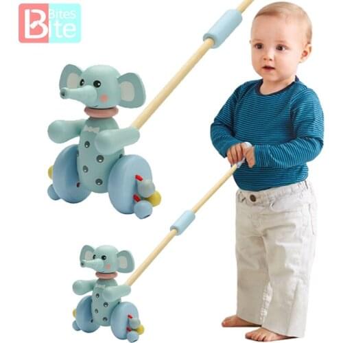 Baby Trolley Toys Learn To Walk String Pull Rope Toy Rattle Drag Cars Baby Gift Early Educational High Quality Popular Toys