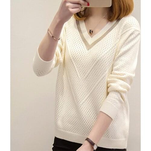 Elegant Sweater Women Spring Sweater Tops V Neck Knit Sweater Fashion Casual Womens Knit Jumper soft Comfortable sweater