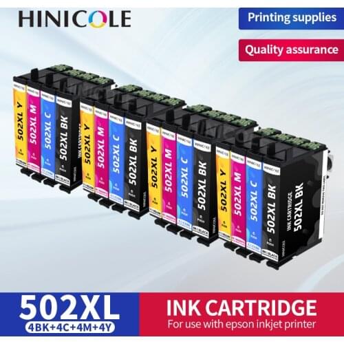 HINICOLE Ink Cartridge for EPSON 502 T502XL for Expression Premium XP5100 XP5105 Wrokforce wf-2865 wf-2860 Printer Ink Cartridge