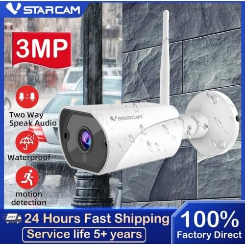 Vstarcam 3MP Outdoor IP Camera Two way Audio Wifi Surveillance Security Camera Motion Siren Alarm IP66 Waterproof CCTV Camera