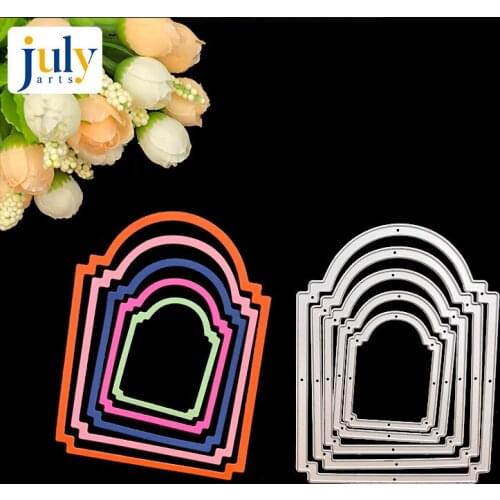 Julyarts Card Making Door Frames Curves Border Scrapbooking Dies Metal Crafts Layering Metal Cutting Dies Greeting Card Handmade
