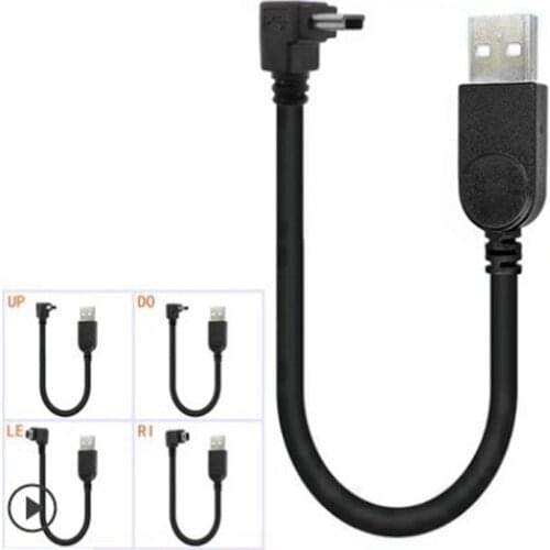 USB 2.0 to Mini USB Data Sync Cable 90 Degree Angled Elbow 5 Pin B Male to Male Charge Charging Cord for Camera MP3 MP4