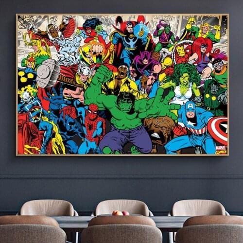 Marvel Comics Superheroes Character Canvas Painting Hulk Avengers Posters and Prints Wall Art Picture for Living Room Home Decor