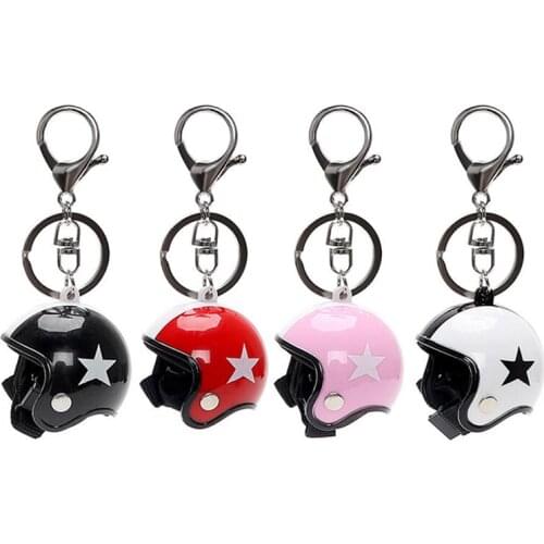 Creative Motorcycle Helmet Keychain Women Pendant Cute Car Key Holder Men Bag Jewelry Trinket Female Key Rings Girls Gifts