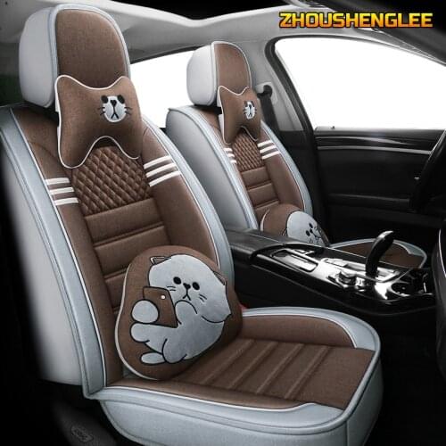 ZHOUSHENGLEE FLAX car sear covers For volkswagen gol ford galaxy peugeot 107 lifan solano lexus is250 geely boyue car set covers