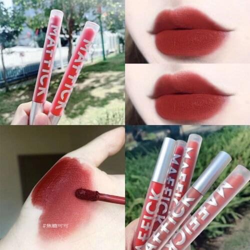 MAFFICK velvet matte lip gloss air cushion silky lip cream long lasting waterproof nude brown red lip tint AC219