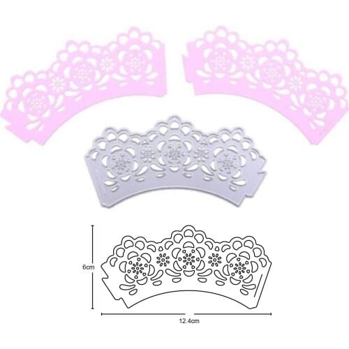 Metal Cutting Dies Stitched Scalloped Cupcake Wrapper Cut Craft for DIY Scrapbooking Card Paper Photo Album Making