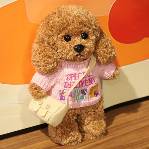 Kawaii Backpack Teddy Dog Plush Toy Sweater Style Dog Toys Stuffed Plush Animals Kid Toys Baby Toys Girl Gifts Toys for Children