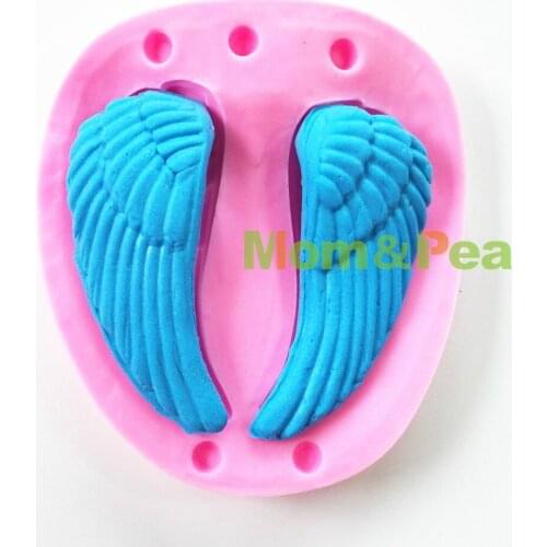 Mom&Pea 0712 Free Shipping 3D Wings Shaped Silicone Press Mold Cake Decoration Fondant Cake 3D Mold Food Grade