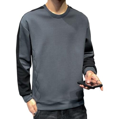 Man Hoodies 2021 New Casual Sweatshirts Streetwear Top Autumn O-Neck Pullover Mens Solid Patchwork Hoodies Plus Size M-5XL Cloth