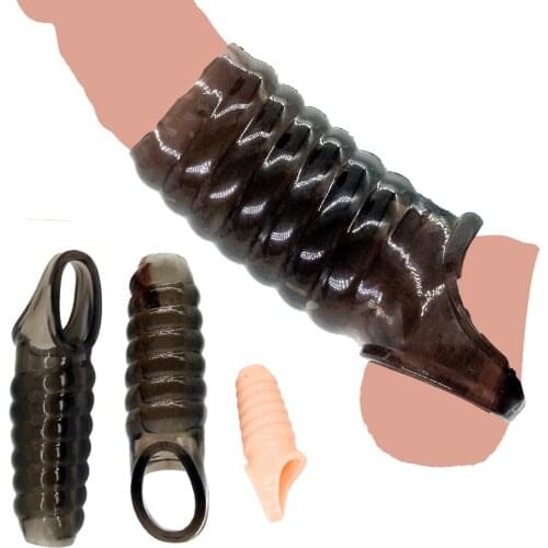 Male Dick Ring Delay Lock Sperm Fine Men Condom Penis Extender Sleeve Erection Enhancer Cock Ring Sex Toys For Men