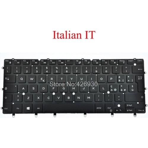 Laptop IT Keyboard For DELL For XPS 13 9343 9350 9360 For Inspiron 7547 7548 Italian 0YV8P5 YV8P5 black with backlit new