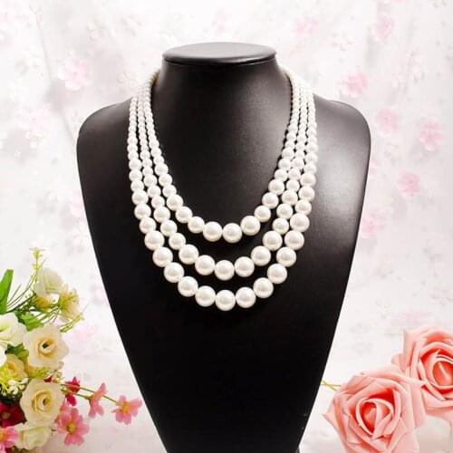 JIOFREE New design multi-layer simulated pearl necklace popular womens pearl necklace wedding birthday party jewelry