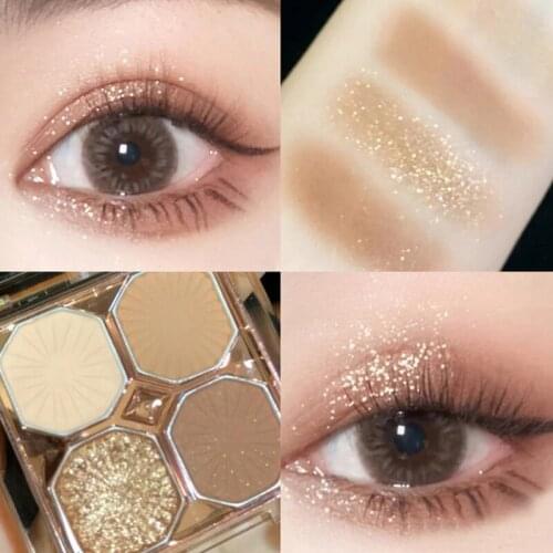 4 Colors Eyeshadow Palette Highlight Shimmering Naturally Long Lasting No Smudging Eye Shadow Makeup Eyeshadow Palette Shadows