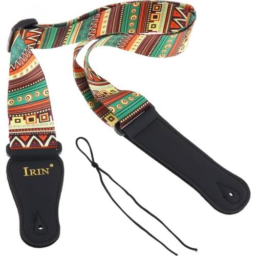 Adjustable Printing Guitar Strap with National Style for Acoustic Folk Electric Bass Guitar