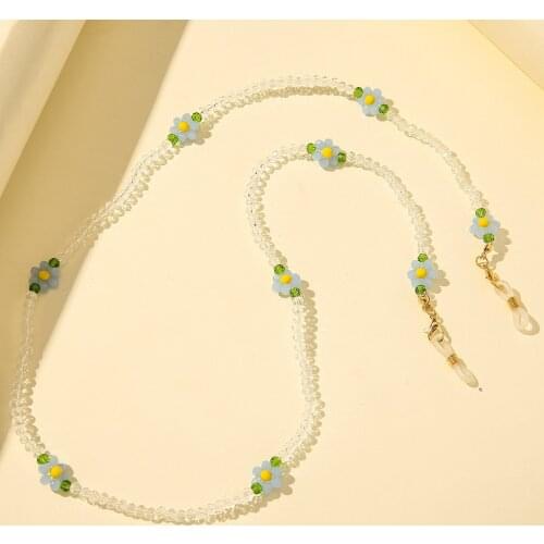 Mask Chain For Women Accessories Flower Masks Lanyard New Beads Long Necklace Anti-Lost Hanging Rope Holder Fashion Neck Strap