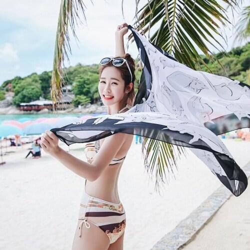 Luxury Brand Women Silk Scarf Cat Print Silk Scarves Shawls and Wraps Ladies Spring Summer Neck Scarves Pashmina Lady Hijab