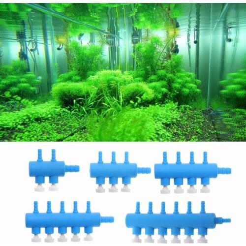 2~6Heads Air Pump Hose Splitters Plastic Garden Water Tube Connectors Aquarium Fish Tank Oxygen Volume Regulating Valve Parts-M