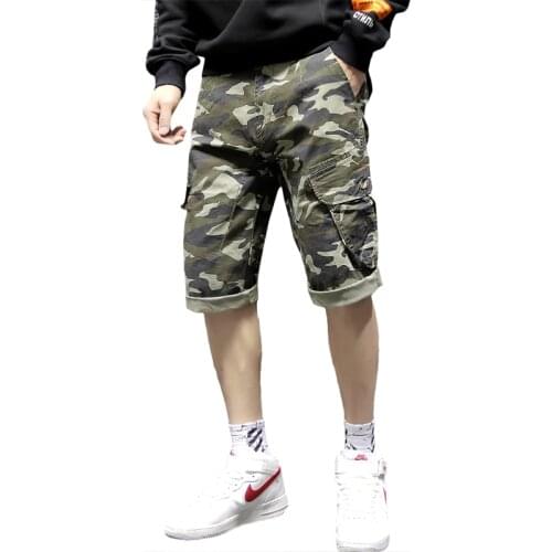 2020 Man Cargo Shorts Casual Cotton Mens Shorts Knee Length Short Pants Men Bermudas Masculina