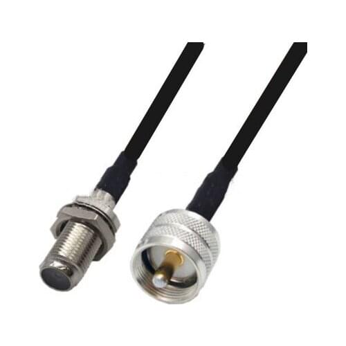 F Female to UHF PL259 Male Adapter RF pigtail RG174 Jumper cable