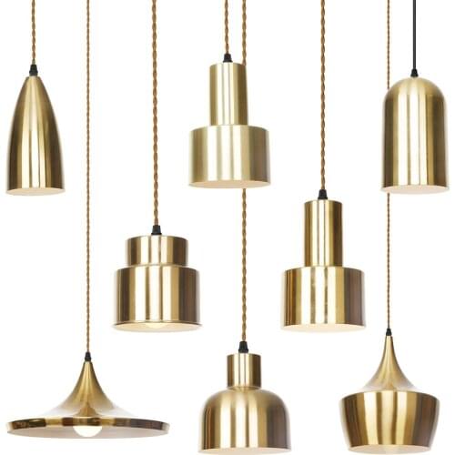 Nordic personality Single head copper pendant lamp Bedside pendant light Restaurant light Living room/corridor/clothing shop E27