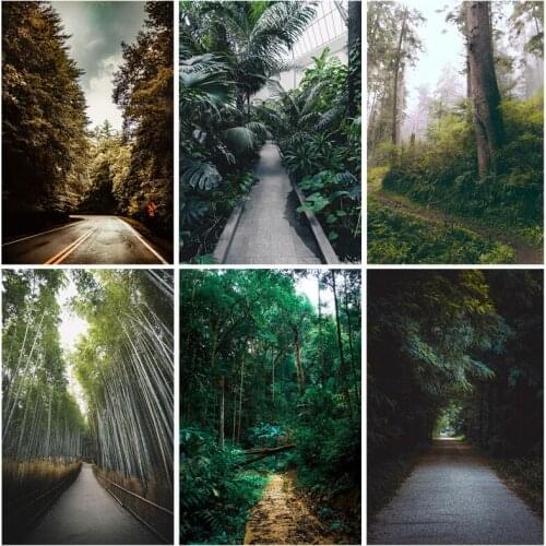Tropical Forest Green Trees Plants Leaves Vinyl Photography Backdrops Props Natural Scenery Photo Studio Background 21901REL-04