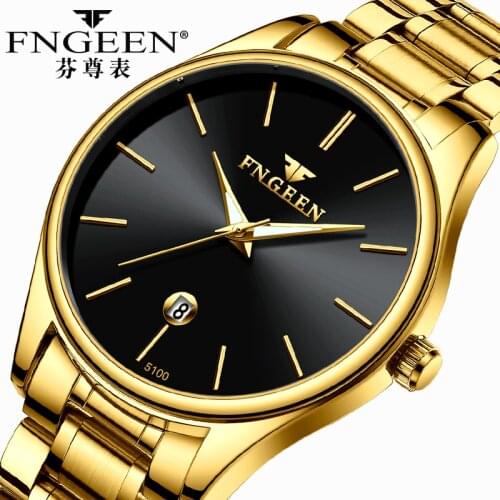 Ultra-Thin Relogio Masculino FNGEEN Luxury Brand Analog Sports Wristwatch Display Date Men Quartz Watch Business Watch Men Watch